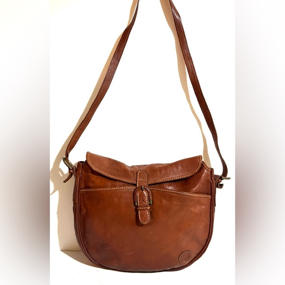 Marinelli Brown distressed Leather Crossbody Bag - Picture 12 of 12
